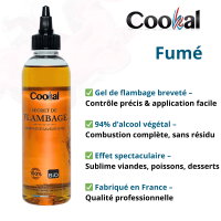 Gel de flambage BIO Cookal FUMÉ 200 ml pour une saveur boisée intense