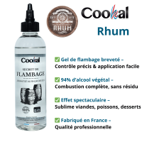 Gel de flambage BIO Cookal RHUM 200 ml pour une saveur exotique