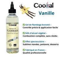 Gel de flambage BIO Cookal VANILLE 200 ml pour une saveur gourmande