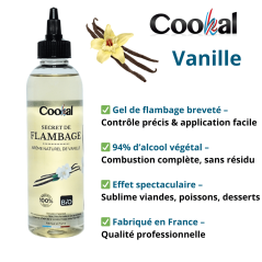 Secret de Flambage BIO COOKAL VANILLE - 200 ML - Vue principale et Caractéristiques