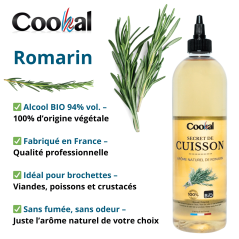 Aromatique de Cuisson BIO - COOKAL - Romarin - 500 ML - Vue principale et Caractéristiques