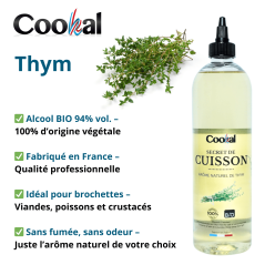 Aromatique de Cuisson BIO - COOKAL - Thym - 500 ML - Vue Principale et Caractéristiques