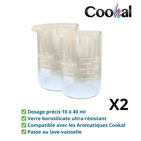 Doseur Gradué en Verre 40 ml pour Aromatique de Cuisson Cookal (x2)