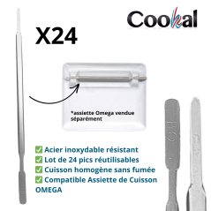 X24 Pics à Brochette en Acier Inoxydable pour Assiette OMEGA - COOKAL - Vue principale et Caractéristiques