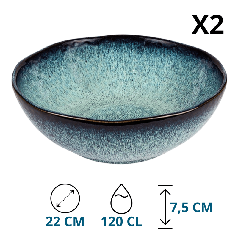 Poke Bowl en Grès Azur – Élégance et Authenticité (Ø22CM)