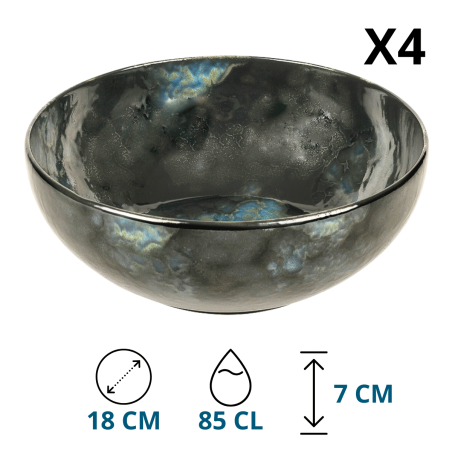 Poke Bowl - Nébuleuse – Élégance Cosmique en Porcelaine (Ø18CM) - Vue générale et Caractéristiques