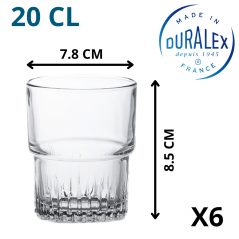 Verre à Eau Empilable 20 cl Duralex - Robustesse et Élégance - Vue Principale et Caractéristiques