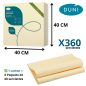 Serviette Bio Dunisoft® 40 x 40 cm Crème – Harmonie et Confort Naturel - Vue Principale et Dimensions - Conditionnement