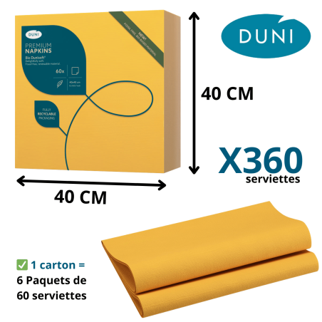 Serviette Bio Dunisoft® 40 x 40 cm Miel – Chaleur et Raffinement