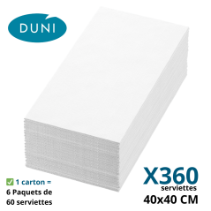 Serviette Bio Dunisoft® 40x40 cm blanche et compostable