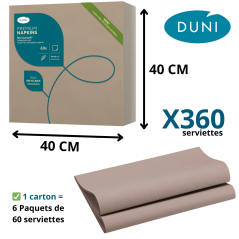 Serviette Bio Dunisoft® 40x40 cm Grège en fibres naturelles