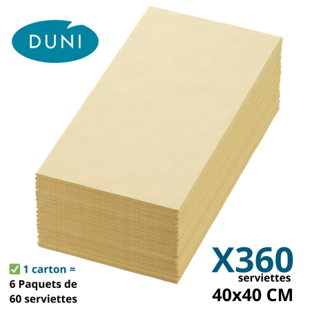 Serviette Bio Dunisoft® 40x40 cm Crème en fibres naturelles