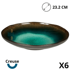 Assiette creuse en grès émaillé Iris Ø23,2 cm - Élégance et finesse