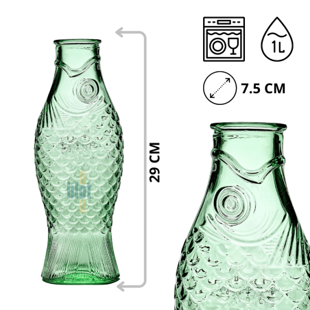 Bouteille Fish & Fish en verre vert - Design Serax