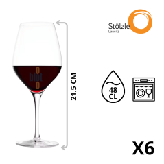 Verres Exquisit Cristallin 48 cl - Set de 6 verres à vin rouge