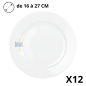 Assiette plate DELTA en porcelaine blanche - Disponible en 16, 20, 24 et 27 cm