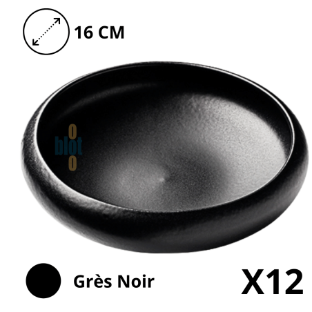 Mini assiette creuse Nuit Gourmet Ø16 cm - Grès noir satiné Matfer