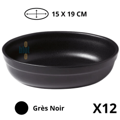 Plat sabot BLACKSTONE 65 cl - Grès noir satiné Matfer