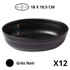 Plat ovale BLACKSTONE 30 cl - Grès noir satiné Matfer