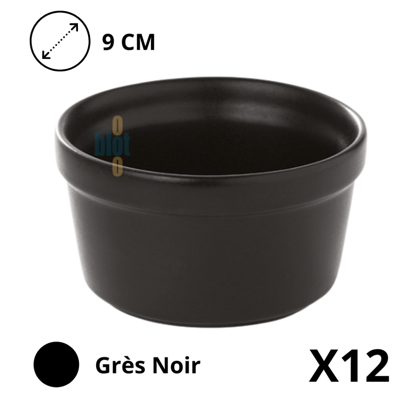 Ramequin BLACKSTONE 15 cl - Ø9 cm | Grès Noir | Cuisson Four 250°C