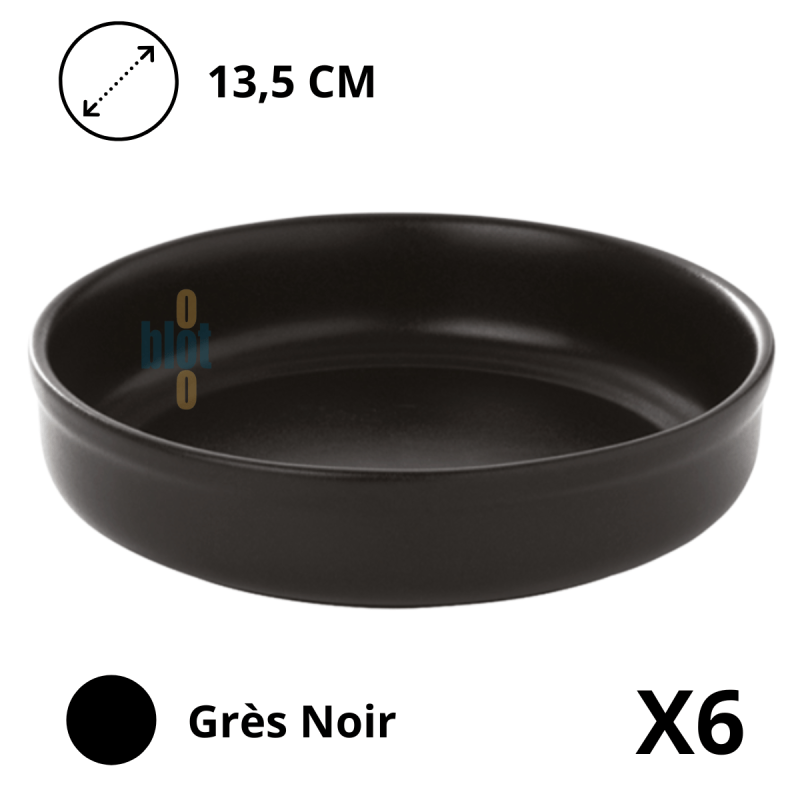 Plat Rond BLACKSTONE 26 cl - Ø13,5 cm | Grès Noir | Cuisson Four