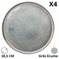 Assiette décorée bleu effet écume - Design unique