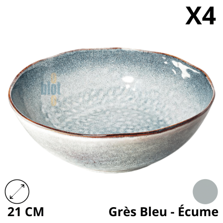 Poke Bowl MAUI ÉCUME Ø21 cm - Grès bleu émaillé