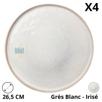 Assiette MAUI NACRE Ø26,5 cm - Grès blanc irisé