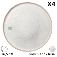 Assiette MAUI NACRE Ø26,5 cm - Grès blanc irisé