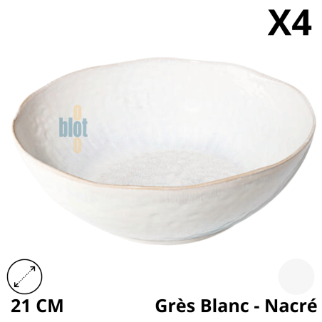 Poke Bowl MAUI NACRE Ø21 cm - Grès blanc nacré