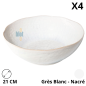 Poke Bowl MAUI NACRE Ø21 cm - Grès Blanc Nacré