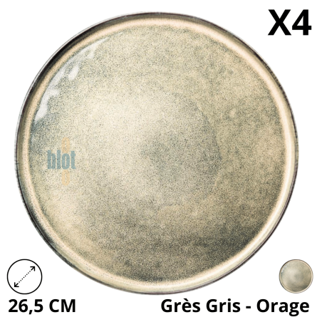 Assiette MAUI ORAGE Ø26,5 cm - Grès gris émaillé