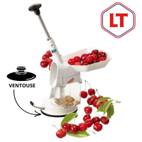 Dénoyauteur professionnel à cerises Tellier en acier inox avec fixation ventouse.