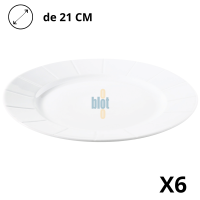 Assiette porcelaine Ø21 cm blanche plate pour restauration pro