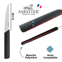 Couteau à steak Sabatier XRAY 12cm lame dentelée inox.