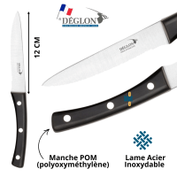 Couteau à steak Déglon Brasserie 12 cm lame crantée micro-mixte.