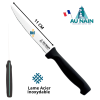 Couteau à steak Au Nain BARRETTE lame 11 cm microdentée inox.