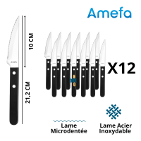 Set 12 couteaux Jumbo Pizza Amefa lame 10 cm inox 13/0.