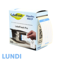 Étiquettes alimentaires LUNDI LabelFresh Pro 70x45 mm lot 500.