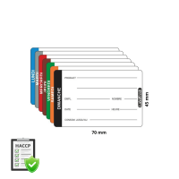 Étiquettes de traçabilité jour mardi code couleur restauration.