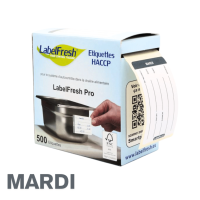 Étiquettes alimentaires LabelFresh Pro MARDI 70x45 mm.