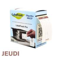 Étiquettes alimentaires LabelFresh Pro MERCREDI marron 70x45 mm.