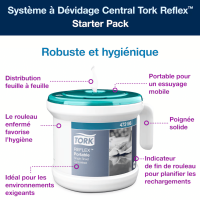 Starter Pack Tork Reflex M4 avec points forts illustrés sur le produit.