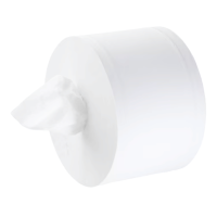 Rouleau de papier toilette Tork SmartOne T8 avec sortie feuille à feuille.