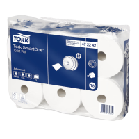 Emballage 6 rouleaux Tork SmartOne T8 avec pictogrammes techniques.