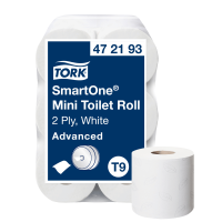 Pack de 12 rouleaux Tork SmartOne Mini T9 – Papier toilette 2 plis blanc.