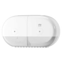 Distributeur Tork SmartOne Mini Double T9 blanc – vue de face avec design compact