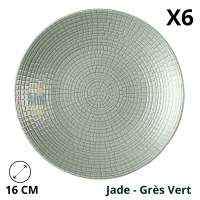 Assiette à pain MODULO NATURE JADE 16 cm DEGRENNE, grès vert jade.