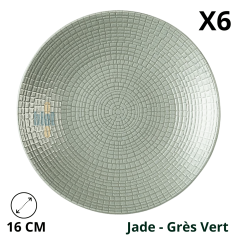 Assiette à pain MODULO NATURE JADE 16 cm DEGRENNE, grès vert jade.