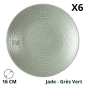Assiette à pain MODULO NATURE JADE 16 cm DEGRENNE, grès vert jade.